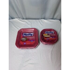 HEFTY Elegant Ware Red Ultra Strong Heat & Cut Resistant Lunch Plates & Bowls